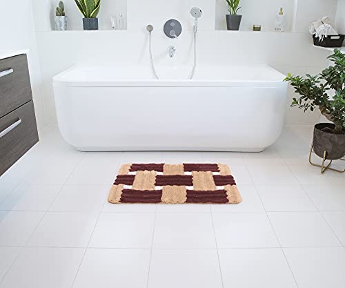 MeralHome Badezimmerteppich Kaffee groß 50 x 80 cm, weich rutschfest waschbar Badematte, Badteppich für Badezimmer, Badvorleger für Bad und Toilette von MeralHome