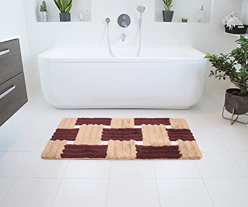 MeralHome Badezimmerteppich Kaffee groß 70 x 120 cm, weich rutschfest waschbar Badematte, Badteppich für Badezimmer, Badvorleger für Bad und Toilette von MeralHome