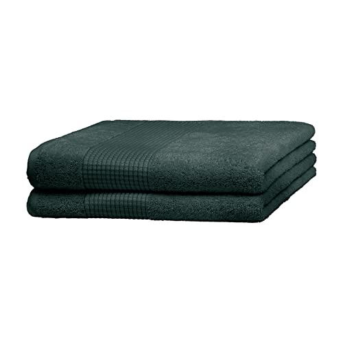 Merana Rome Handtuch Set | saugstark, weich und fusselfrei | Frottier Luxus Qualität | 100% Baumwolle | Oeko-TEX | 590 GSM (Jungle Green, 2 x Duschtücher (70x140cm)) von Merana