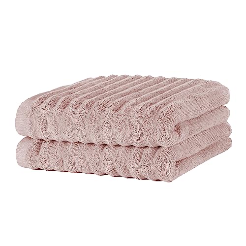 Merana Oslo Handtuch Set | schnelltrocknend, weich & fusselfrei | Frottier Luxus Qualität | 100% Baumwolle Frottee | Oeko-TEX | 590 GSM | Händehandtuch & Haartuch | Rosa (2 x Handtücher 50x100cm) von Merana