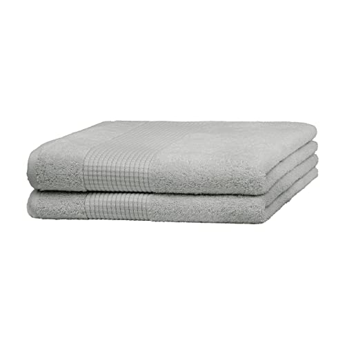 Merana Rome Handtuch Set | saugstark, weich und fusselfrei | Frottier Luxus Qualität | 100% Baumwolle | Oeko-TEX | 590 GSM (Dolphin Grey, 2 x Duschtücher (70x140cm)) von Merana