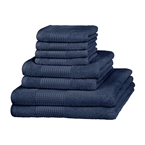 Merana Rome Handtuch Set | saugstark, weich und fusselfrei | Frottier Luxus Qualität | 100% Baumwolle | Oeko-TEX | 590 GSM (Pacific Blue, 8er Sparset | 4 Gästetuch, 2 Handtuch, 2 Duschtuch) von Merana