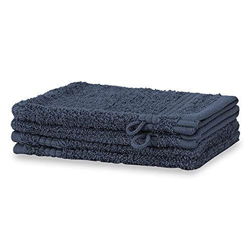 Merana Rome Waschlappen Set | saugstark, weich und fusselfrei | Frottier Waschhandschuhe in Luxus Qualität aus Schwerer Baumwolle 590 GSM (Pacific Blue, 4 x Waschhandschuh (15x20cm)) von Merana