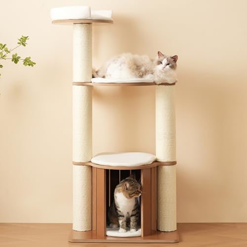 Kratzbaum groß für Katzen – Natur-Design Kletterbaum mit Höhle & Liegeflächen – Stabiler mehrstöckiger Katzenbaum für Wohnzimmer – Robust & pflegeleicht in Beige (Braun und Beige, 135 * 60 * 48cm) Kratzbaum groß für Katzen – Natur-Design Kletterbaum mit Höhle & Liegeflächen – Stabiler mehrstöckiger Katzenbaum für Wohnzimmer – Robust & pflegeleicht in Beige (Braun und Beige, 135 * 60 * 48cm) von Merax