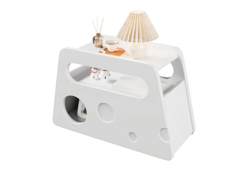 Merax Couchtisch (1-St), Beistelltisch mit Rollen, sicherem abgerundetem Design, 81x33x51,5 cm von Merax