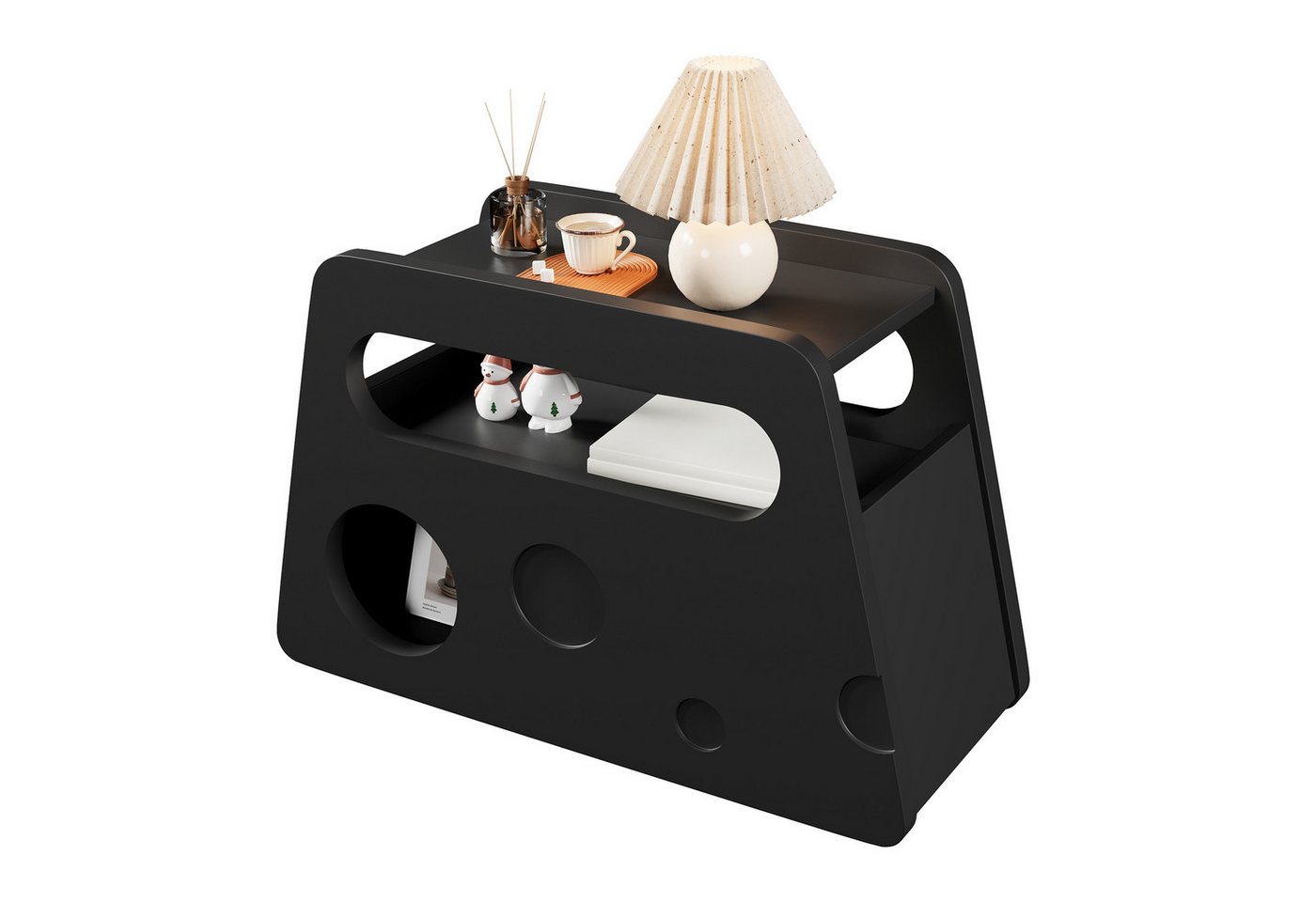 Merax Couchtisch (1-St), Beistelltisch mit Rollen, sicherem abgerundetem Design, 81x33x51,5 cm von Merax