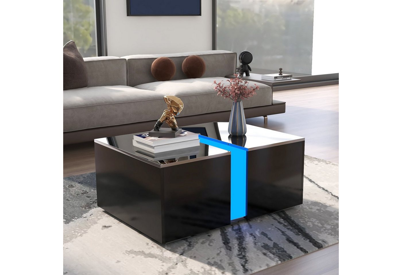 Merax Couchtisch mit Barfunktion, Wohnzimmertisch mit ausziehbarem Tischplatte, hochglanz mit LED-Beleuchtung, Beistelltisch mit Fernbedienung Merax Couchtisch mit Barfunktion, Wohnzimmertisch mit ausziehbarem Tischplatte, hochglanz mit LED-Beleuchtung, Beistelltisch mit Fernbedienung von Merax