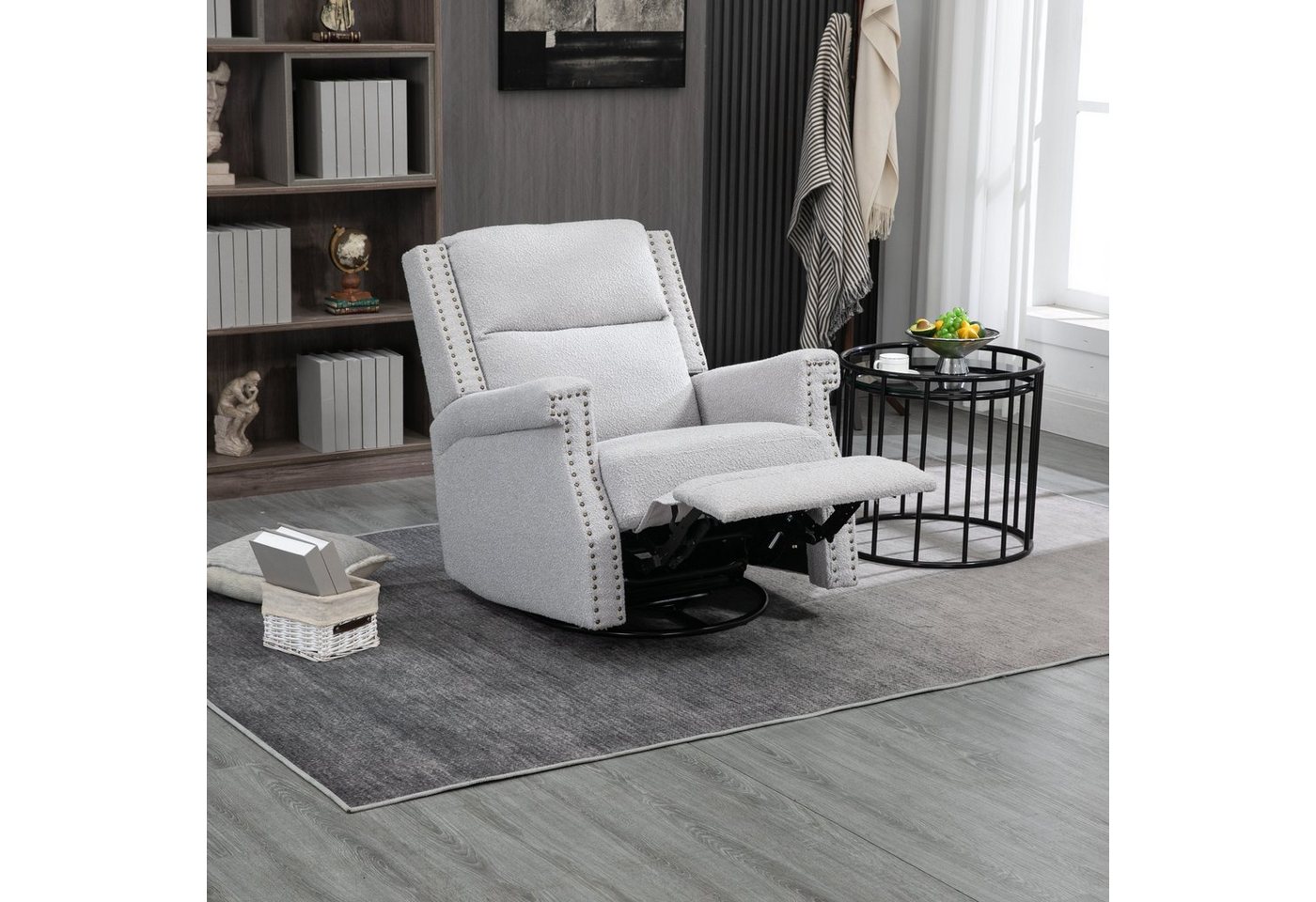 Merax Drehsessel mit Wippfunktion, Relaxsessel drehbar mit verstellbarer Rückenlehne, TV-Sessel von Merax