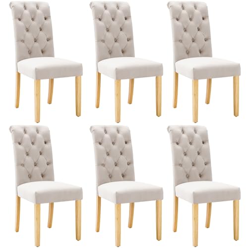 Merax Esszimmerstuhl 6er Set, Moderne Polsterstuhl mit hoher Rückenlehne, bequemer Wohnzimmerstuhl aus Samt, ergonomischer Stuhl mit Eichenbeinen, für Wohnzimmer, Schlafzimmer, Braun und Holzfarbe Merax Esszimmerstuhl 6er Set, Moderne Polsterstuhl mit hoher Rückenlehne, bequemer Wohnzimmerstuhl aus Samt, ergonomischer Stuhl mit Eichenbeinen, für Wohnzimmer, Schlafzimmer, Braun und Holzfarbe von Merax