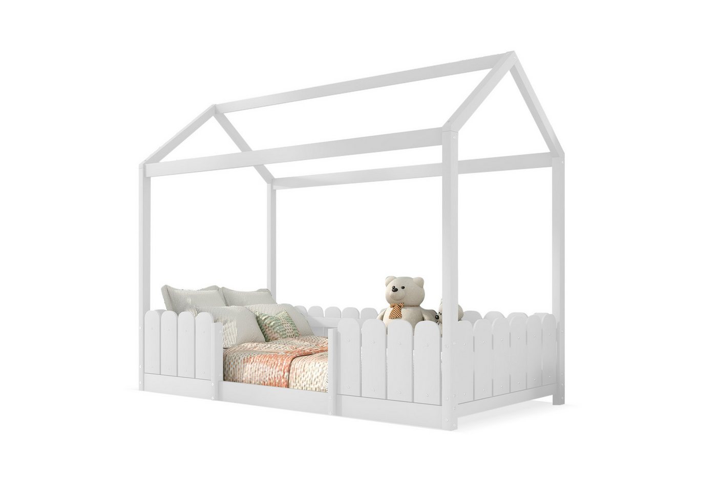 Merax Hausbett, mit Rausfallschutz und Lattenrost, Kinderbett 90x200cm, Holz Merax Hausbett, mit Rausfallschutz und Lattenrost, Kinderbett 90x200cm, Holz von Merax