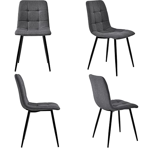 Merax Hellgrau Esszimmerstühle 4er- Set, Armlehnstühle Polsterstühle Drehstühle Küchenstühle Essstühle bequem modern Drehsessel Samt Stühle 4er- Set von Merax