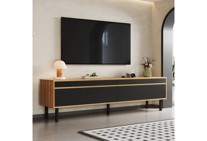 Merax Lowboard (1 St., Push-to-Open), TV-Schrank mit 4 Türen und großem Stauraum, 170x38x47.7cm von Merax