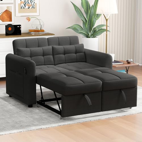 Merax Schlafsofa mit Bettkasten, 2-Sitzer Sofa mit Schlaffunktion, Klappbares 3-in-1 Schlafcouch mit Verstellbarer Rückenlehne, USB-Anschlüssen und Armlehnentaschen, Grau 142 x 85 x 83 cm Merax Schlafsofa mit Bettkasten, 2-Sitzer Sofa mit Schlaffunktion, Klappbares 3-in-1 Schlafcouch mit Verstellbarer Rückenlehne, USB-Anschlüssen und Armlehnentaschen, Grau 142 x 85 x 83 cm von Merax