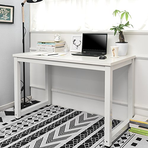 Merax Schreibtisch Computertisch PC Tisch Bürotisch Officetisch Stabile für Zuhause Büro Schlafzimmer Rleichterte Montage,120 x 60 x 75cm (Weiß) von Merax
