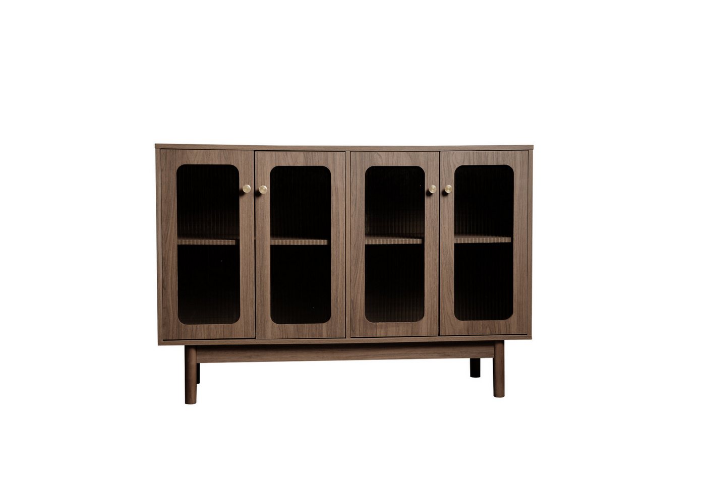 Merax Sideboard Retro mit Glastüren, Anrichte mit verstellbaren Einlegeböden, Wohnzimmerschrank, Kommode von Merax