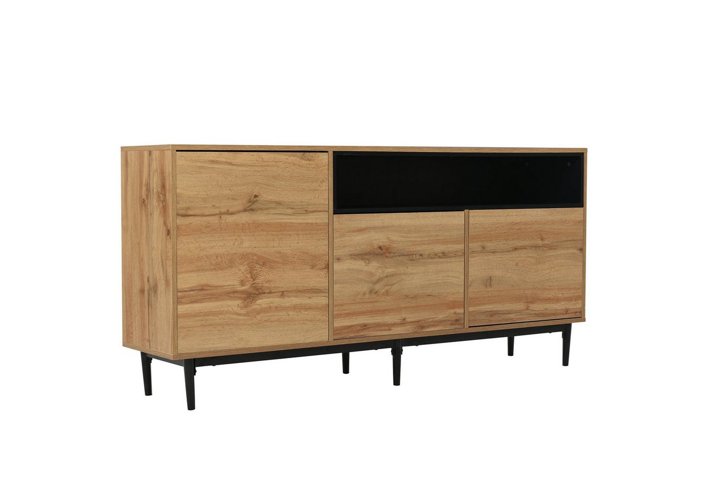 Merax Sideboard im Landhausstil mit Metallfüße, Anrichte aus Holz mit verstellbaren Einlegböden, Kommode, B:160cm von Merax