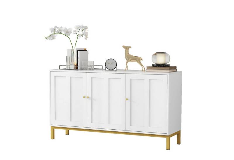 Merax Sideboard mit 3 Türen, Tischplatte mit Marmorimitat, Kommode Wohnzimmerschrank Buffet, B:140cm Merax Sideboard mit 3 Türen, Tischplatte mit Marmorimitat, Kommode Wohnzimmerschrank Buffet, B:140cm von Merax