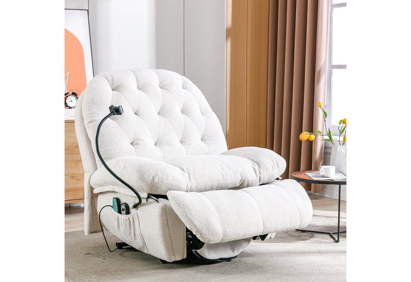 Merax TV-Sessel mit Vibration und Wärmefunktion, Relaxsessel mit Fernbedienung, Massagesessel mit Handyhalterung, Aufstehhilfe von Merax