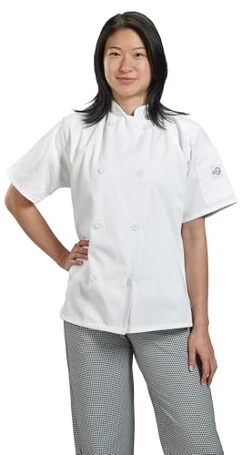 Mercer Culinary M60023WHL Millennia Women's Short Sleeve Cook Jacket with Traditional Buttons, Large, White by Mercer Culinary von Mercer Culinary