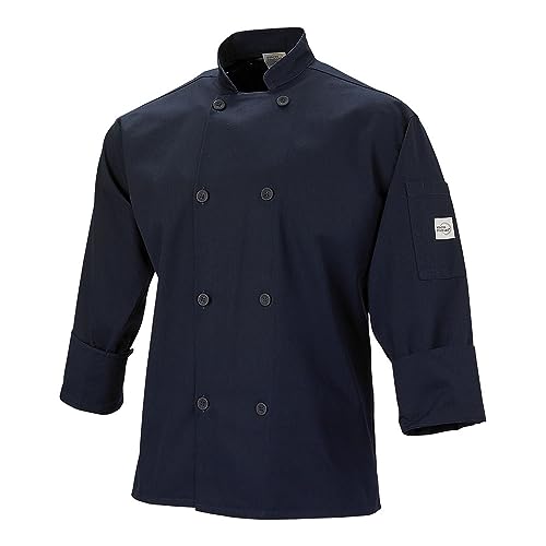 Mercer Culinary Millennia Unisex Cook Jacke mit traditionellen Tasten, XL, marineblau, 1 von Mercer Culinary