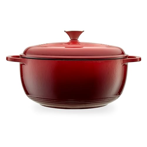 Mercer Culinary Schmortopf aus emailliertem Gusseisen, rund, 6 qt, Rot Mercer Culinary Schmortopf aus emailliertem Gusseisen, rund, 6 qt, Rot von Mercer Culinary