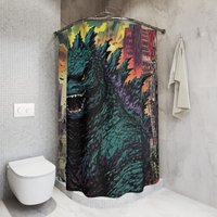 Godzilla Shower Curtain Bathroom Gift von MerchTeeShop