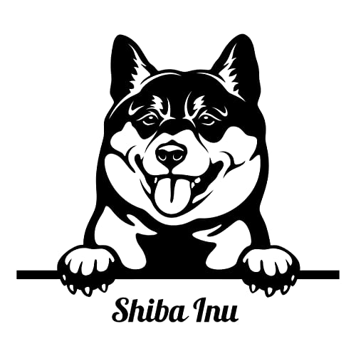 Autoaufkleber/Sticker/für Innen und Außen 28 cm schwarz Shiba Inu 01 von Merchandise for Fans