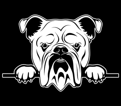 Autoaufkleber/Sticker/für Innen und Außen 28 cm weiß Englische Bulldogge 01 von Merchandise for Fans