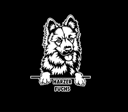 Autoaufkleber/Sticker/für Innen und Außen 28 cm weiß Hund Harzer Fuchs 01 von Merchandise for Fans