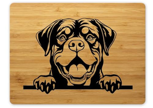 Bambus Schneidebrett Frühstücksbrettchen 15x20cm Hund Rottweiler 01 Bambus Schneidebrett Frühstücksbrettchen 15x20cm Hund Rottweiler 01 von Merchandise for Fans