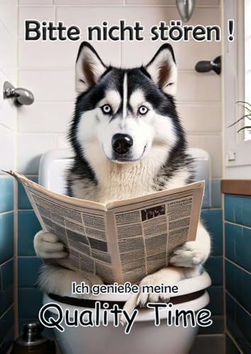 Blechschild Humor Aluminium 20x30cm - auf der Toilette mit Zeitung Hund Siberian Husky 62 Blechschild Humor Aluminium 20x30cm - auf der Toilette mit Zeitung Hund Siberian Husky 62 von Merchandise for Fans