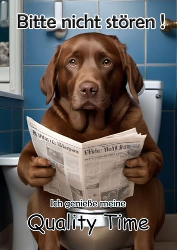 Blechschild Humor Aluminium 20x30cm - auf der Toilette mit Zeitung Labrador Retriever braun 77 Blechschild Humor Aluminium 20x30cm - auf der Toilette mit Zeitung Labrador Retriever braun 77 von Merchandise for Fans