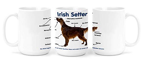 Großer Becher/Jumbo Tasse weiß 450ml - Alternative Anatomie Irish Setter von Merchandise for Fans