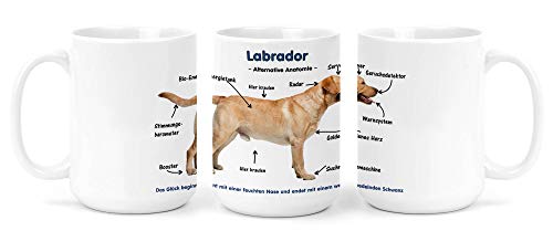 Großer Becher/Jumbo Tasse weiß 450ml - Alternative Anatomie Labrador 01 von Merchandise for Fans
