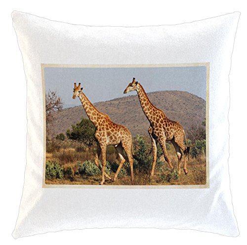 Kissen/weiches Kuschelkissen mit Füllung 40x40cm - Motiv: Afrika Giraffe im Busch | 001 von Merchandise for Fans