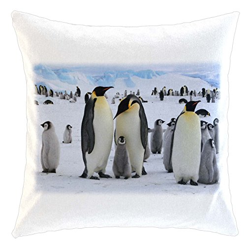 Kissen/weiches Kuschelkissen mit Füllung 40x40cm - Motiv: Pinguin Kolonie in der Antarktis | 005 von Merchandise for Fans