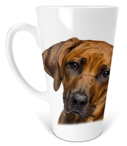 Latte Macchiato Becher Kaffeebecher aus Keramik mit Fotodruck - 450ml - Motiv: Rhodesian Ridgeback |001 von Merchandise for Fans