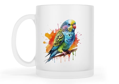Merchandise for Fans Becher Kaffeebecher Teetasse | Glas | matt | 300ml - Motiv: Vogel Wellensittich 140 Merchandise for Fans Becher Kaffeebecher Teetasse | Glas | matt | 300ml - Motiv: Vogel Wellensittich 140 von Merchandise for Fans