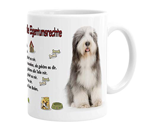 Merchandise for Fans Becher aus Keramik - 330 ml Motiv: Bearded Collie (01) von Merchandise for Fans