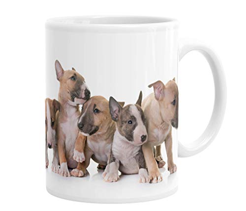 Merchandise for Fans Becher aus Keramik - 330 ml Motiv: Bullterrier (04) von Merchandise for Fans