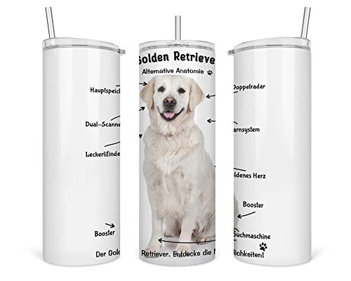 Merchandise for Fans Edelstahlbecher / Thermobecher / Isolierbecher / Coffee-to-go |nachhaltig | 600 ml | Deckel | Trinkhalm | Motiv: Alternative Anatomie Golden Retriever 02 Merchandise for Fans Edelstahlbecher / Thermobecher / Isolierbecher / Coffee-to-go |nachhaltig | 600 ml | Deckel | Trinkhalm | Motiv: Alternative Anatomie Golden Retriever 02 von Merchandise for Fans