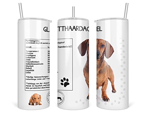 Merchandise for Fans Edelstahlbecher / Thermobecher / Isolierbecher / Coffee-to-go |nachhaltig | 600 ml | Deckel | Trinkhalm | Motiv: Lustige Nährwerte Dackel 03 Merchandise for Fans Edelstahlbecher / Thermobecher / Isolierbecher / Coffee-to-go |nachhaltig | 600 ml | Deckel | Trinkhalm | Motiv: Lustige Nährwerte Dackel 03 von Merchandise for Fans