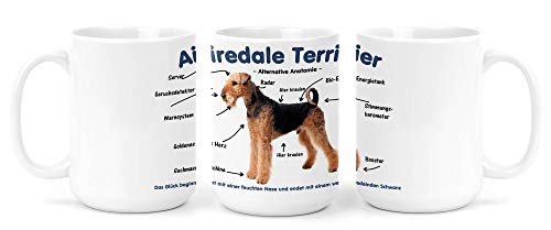 Großer Becher/Jumbo Tasse weiß 450ml - Alternative Anatomie Airedale Terrier von Merchandise for Fans