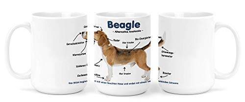 Merchandise for Fans Großer Becher/Jumbo Tasse weiß 450ml - Alternative Anatomie Beagle 01 von Merchandise for Fans
