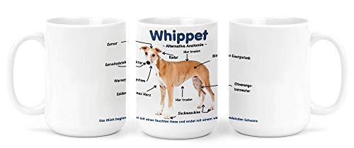 Merchandise for Fans Großer Becher/Jumbo Tasse weiß 450ml - Alternative Anatomie Windhund Whippet Merchandise for Fans Großer Becher/Jumbo Tasse weiß 450ml - Alternative Anatomie Windhund Whippet von Merchandise for Fans