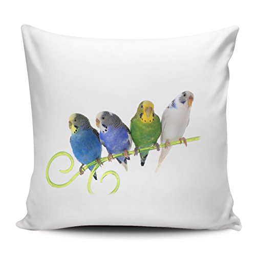 Kissenhülle/Kissenbezug 40x40cm - Motiv: Wellensittich mehrere Tiere nebeneinander| 014 von Merchandise for Fans