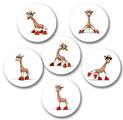 Merchandise for Fans Kühlschrankmagnete für Memoboard Pinnwand Magnettafel Whiteboard - 3D Giraffe [ 02 ] von Merchandise for Fans