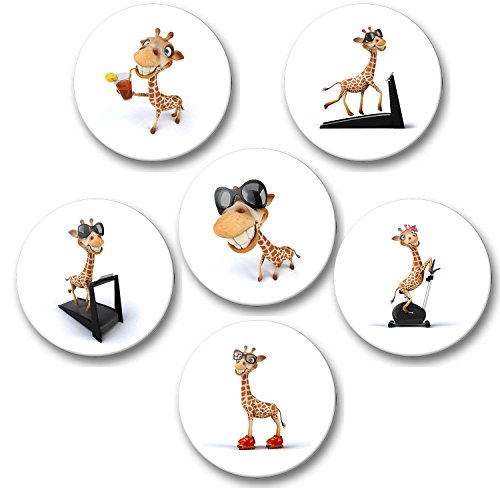 Merchandise for Fans Kühlschrankmagnete für Memoboard Pinnwand Magnettafel Whiteboard - 3D Giraffe [ 03 ] von Merchandise for Fans