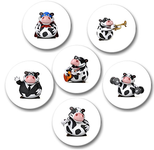 Merchandise for Fans Kühlschrankmagnete für Memoboard Pinnwand Magnettafel Whiteboard - 3D Kuh [ 02 ] von Merchandise for Fans