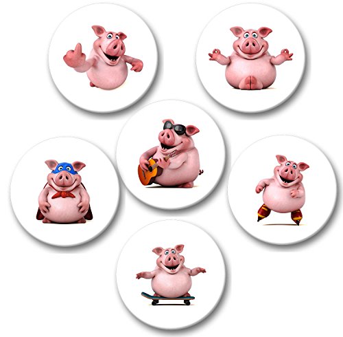 Merchandise for Fans Kühlschrankmagnete für Memoboard Pinnwand Magnettafel Whiteboard - 3D Schwein [ 01 ] von Merchandise for Fans